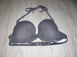 NWOT~Women's~SHADE&SHORE~PADDED~STRAPPY~BLACK&WHITE~BIKINI TOP SWIMWEAR size 34B - Picture 1 of 6