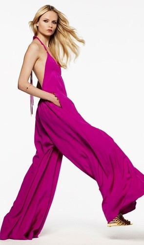 LOUIS VUITTON（LV） AUTENTICA tuta Louis Vuitton Halter rosa caldo fucsia seta schiena aperta 34FR