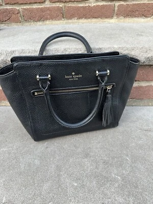 KATE SPADE CHESTER STREET SMALL ALLYN LEATHER SATCHEL BAG WKRU4322 BLACK* - Image 1 of 4
