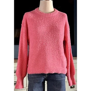 NWT New $79 Anthropologie Sanctuary Fuzzy Pink Barbiecore Pullover Sweater S - Picture 1 of 11