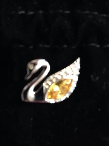 Swarovski Schwan Kristall Tack Pin signiert - Bild 1 von 1
