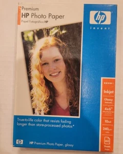Papier fotograficzny HP Premium Plus 4x6 60 arkuszy atramentowy fabrycznie nowy zapieczętowany błyszczący - Zdjęcie 1 z 2