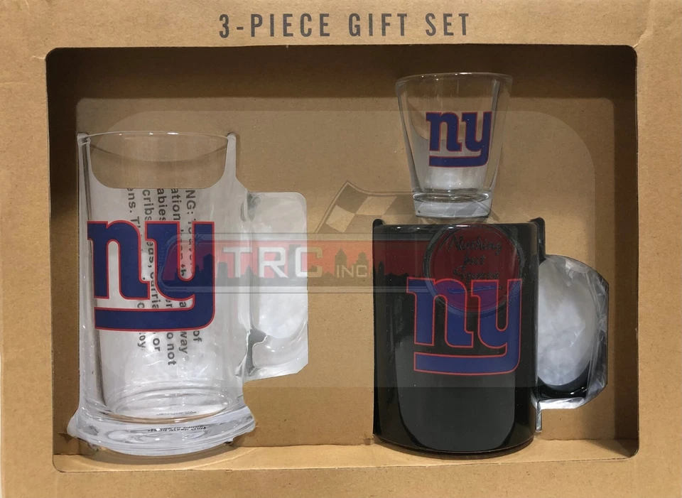 New York Giants Memory Company NFL 3 peças conjunto de presente utensílios de bebida FRETE GRÁTIS!! - Imagem 1 de 1