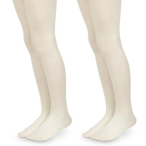 Jefferies Socks Girls School Seamless Organic Cotton Adjustable Waist Tights 2PK - Picture 1 of 14