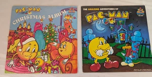 1980s PAC-MAN Vinly LP Record Albums Pair / Amazing Adventures & Christmas VG+ - Picture 1 of 11