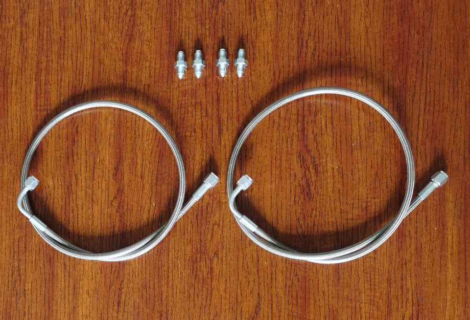  SS Braided Main Front Brake Lines Kit 1992-2000 Honda Civic EK & Civic Del Sol  - Image 1 of 1