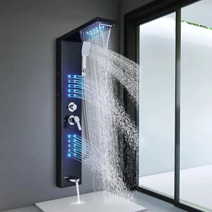 Multifunktionales Dusche Leiste LED Duschsystem Handbrause Regenfall Edelstahl - Bild 1 von 6