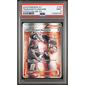 2016 Pokemon XY FATES COLLIDE #124 FULL ART/TEAM ROCKET'S HANDIWORK PSA 9 - Foto 1 di 8