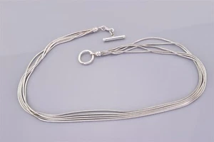 "Collar de cadena palanca 925 de plata esterlina STEFANI ST JACQUES 17" - Imagen 1 de 5