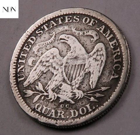 1876-CC Seated Liberty Quarter - Very Fine (VF) - #Q190 Cover
