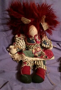 CUTE , RAG DOLL, CLOTH DOLL, FOLK ART, VINTAGE , STYLE ( #B49- 40) - Bild 1 von 3