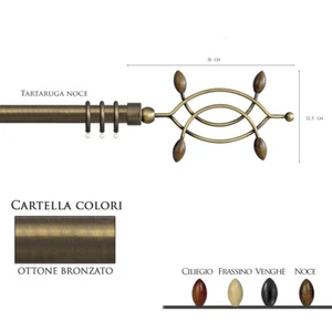 Riel de Cortina Palos Para Cuerda Rasgar Latón Terminal Tartarug Madera Vami - Imagen 1 de 2