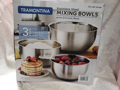 Cuencos mezcladores de acero inoxidable Tramontina con base de silicona Foto 1 de 4