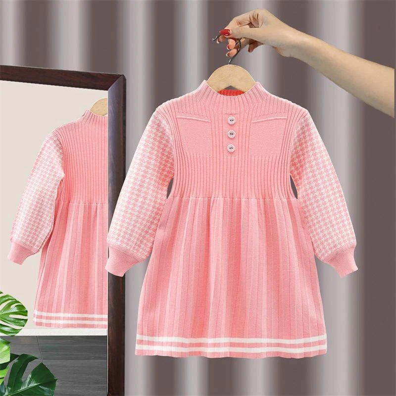 Vestido de manga comprida primavera e outono novo roupa infantil menina - Imagem 1 de 1