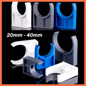 Open Pipe Clips PVC Single Open 20mm 25mm 30mm 32mm 40mm 50mm Fixed Pipe Clamp - Picture 1 of 21