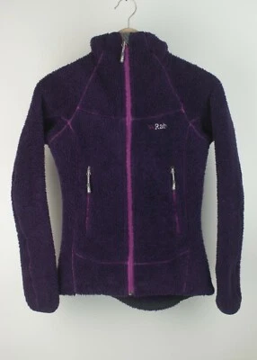 Rab Boulder Hoodie Deep Pile Fleece Full Zip Purple Jacket Sz. UK 8/XS Polartec  - Image 1 of 4