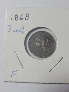 1868 3 CENT NICKEL F Fine Cond. - Picture 1 of 7