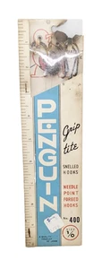 Empuñadura Tite Vintage Marca Penguin No. Paquete completo de 400 ganchos Snell - Imagen 1 de 2