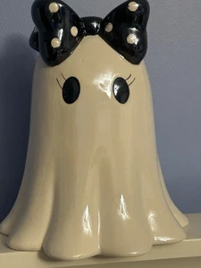Decoración Fantasma con Lazo Decoración Halloween Cerámica Espeluznante 9 Pulgadas Leer Por Favor - Imagen 1 de 6
