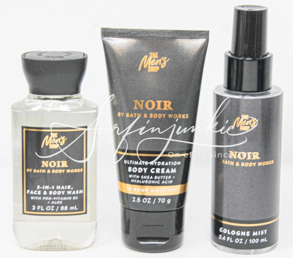 Bath & Body Works Noir Cologne Mist 3 in1 Face Hair Body Wash + Cream Travel Set - Image 1 of 1