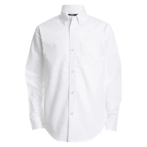 boys Long Sleeve Solid Button-down Oxford button down shirts, White, 10 US - Picture 1 of 4