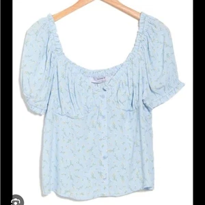 NWT SOPHIE RUE Floral Print Top Women's Sz XL Puff Sleeve Milkmaid Boho Blue - Imagen 1 de 5