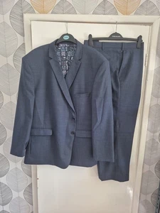 Mens 'Ben Sherman' Two Piece Wool Blend Suit. Blue. 56"Jacket- 46"S Trousers. - Picture 1 of 24