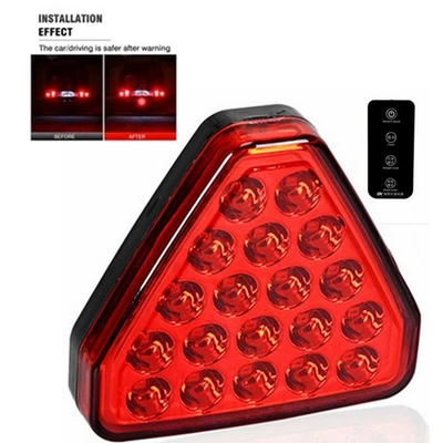 Car Rear Third Brake Lights Pilot Warning Stop Safety Lamp Triangle Style 19LED - Image 1 of 4