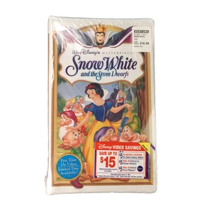 Snow White And The Seven Dwarfs Disney VHS Sealed Hype Sticker Clamshell Video - Picture 1 of 10