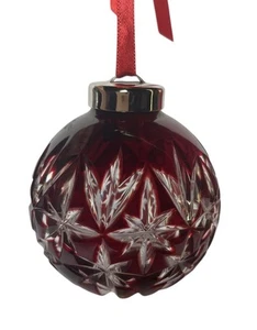 Waterford Crystal Annual 2000-2001 Ruby Red Cased Ball Ornament #103320 No Box - Picture 1 of 6