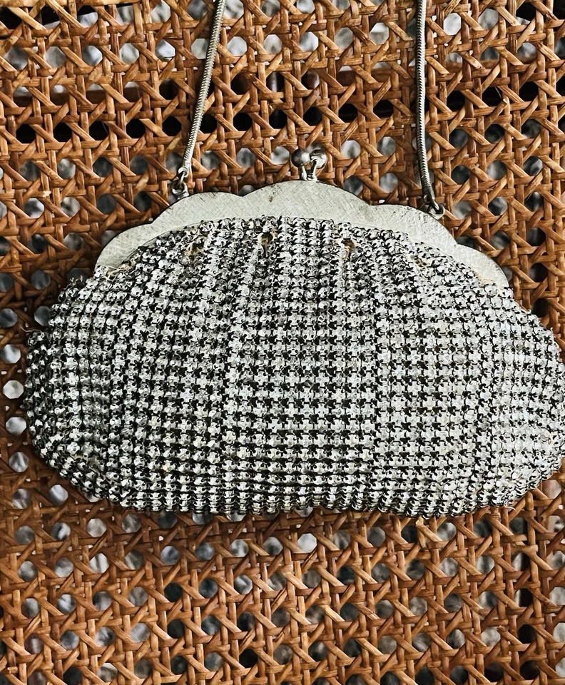 Vintage Silver Crystal Rhinestone Walborg purse/ wall art / decor W Germany - Image 1 of 4