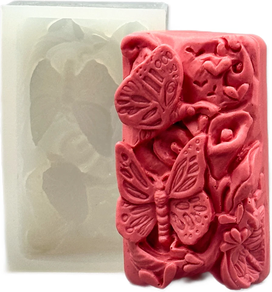BUTTERFLY SILICONE MOULD SOAP RESIN PLASTER CLAY WAX MOLD  5,5OZ - Image 1 of 4