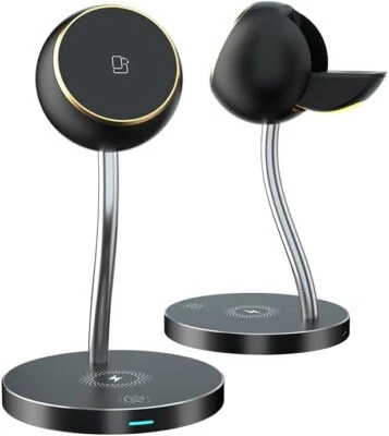 MagSafe Style 3-in-1 Wireless Charging Stand- Fast Charger For iPhone 12-17, App - Image 1 of 4