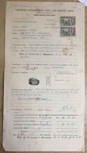 British Colony Sarawak Official Document- Land & Survey Dept 1955 - Picture 1 of 6