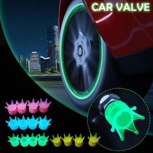 4X Fluorescent Car Tire Valve Caps Luminous Universal Caps Tire 2023 Stem H4W4 - Picture 1 of 23