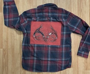 UPCYCLED Weatherproof Vintage Antler Patriotic Flannel Shirt Shacket Size L - Picture 1 of 9