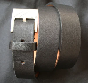 FURLA Gürtel schwarz Leder F Logo silberfarbene Schnalle 75 cm - Bild 1 von 3