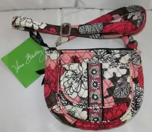 VERA BRADLEY Lizzy Crossbody Purse - Mocha Rouge Pink - Mini Hipster - Nice - Picture 1 of 6