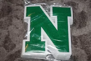 Vintage School Letterman Varsity chenille Letter N Sports sew on patch GREEN - Picture 1 of 1