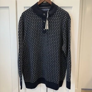 Vineyard Vines Herren Pullover XL Oysterman Birdseye 100% Merinowolle Maritim Navy - Bild 1 von 9