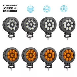 4.7/5"Inch CREE LED Round Driving Lights Pod Spot/Flood Front Bumper Offroad SUV - Picture 1 of 60