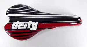 Deity Velo Mountain Bike Saddle Red Black Striped MTB - Picture 1 of 13