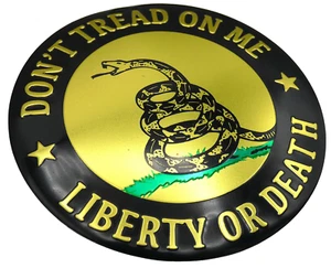 1x Metal Dome Shape Gadsden Snake Decal Sticker Emblem Badge Auto Car Truck 2.2" - Picture 1 of 6