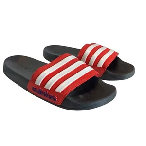 Adidas Adilette Shower Slides Sandals Jr Youth Size 5 Red & White Lightweight - Picture 1 of 6