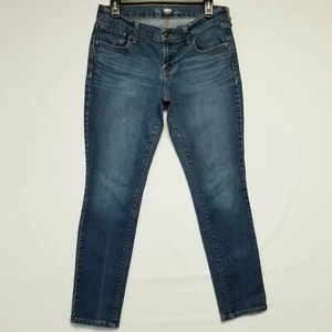 Old Navy 6 Short Skinny Leg Regular Mid Rise Medium Wash Blue Women's Jeans - Picture 1 of 11
