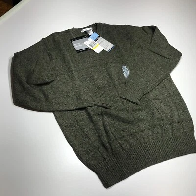 Suéter Geoffrey Beene 100% Algodón Verde Estampado Clásico Manga Larga Talla M Foto 1 de 4