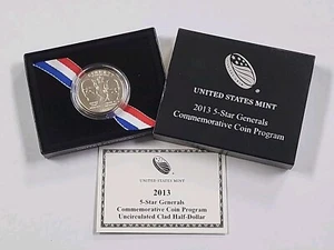 2013-S 5-STAR GENERALS COMMEM BEAUTIFUL UNCIRCULATED HALF DOLLAR OGP COA - Picture 1 of 3