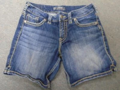 Pantalones cortos de mezclilla para mujer plateados Suki cintura 28 Foto 1 de 4