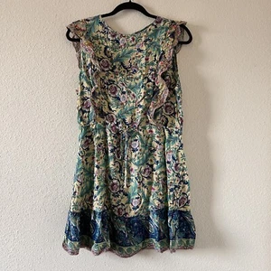 Blumen Blatt Ranken Rüschen Rüschen Garten Fee Party Frühling Kleid passt Frauen Medium - Bild 1 von 10