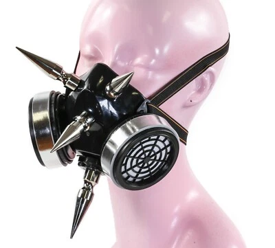 3" Spike Steampunk Gas Mask Cosplay Spikes Respirator Costume Party - Image 1 of 4